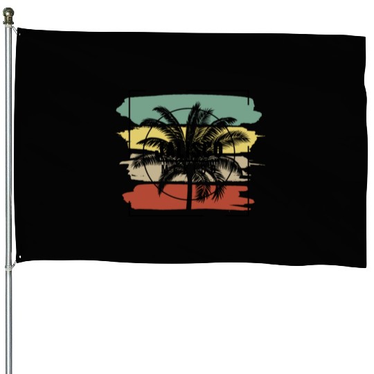 Jalisco Mexico Palm Tree Retro Artistic House Flags