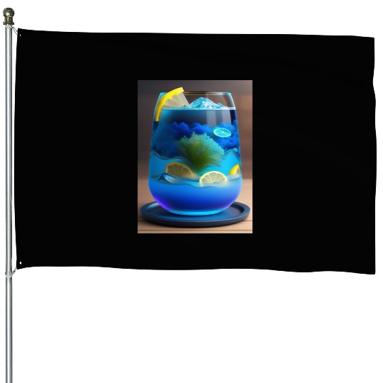 Electric Blue Lemonade House Flags
