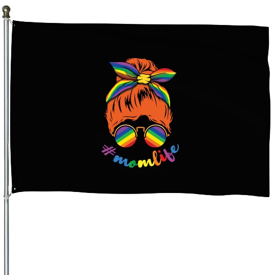 Mama Moms Mommy Gay LGBTQ Rainbow LGBT Pride Month House Flags