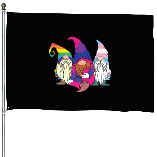 Gnomes Elf LGBTQ Rainbow LGBT Pride Month House Flags
