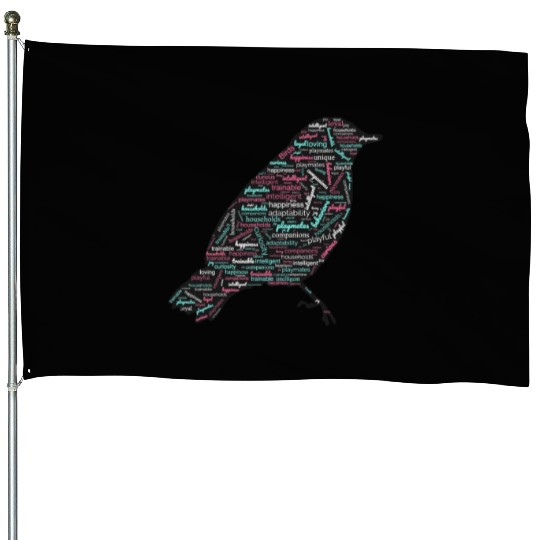Bird Graphic House Flags with Words Pattern design.