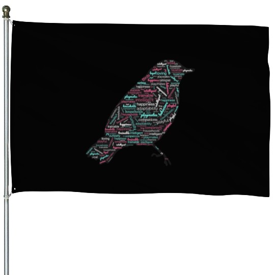 Bird Graphic House Flags with Words Pattern design.
