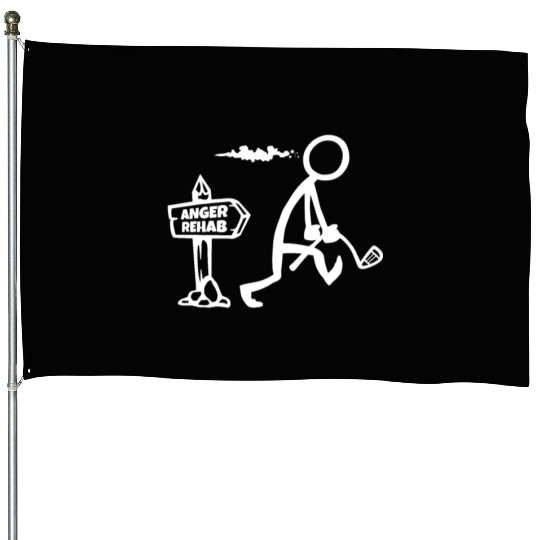 Funny Golf Apparel, Angry Golfer Walks By Anger Re House Flags