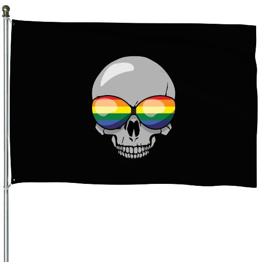 Skeleton Gay LGBTQ Rainbow LGBT Pride Month House Flags