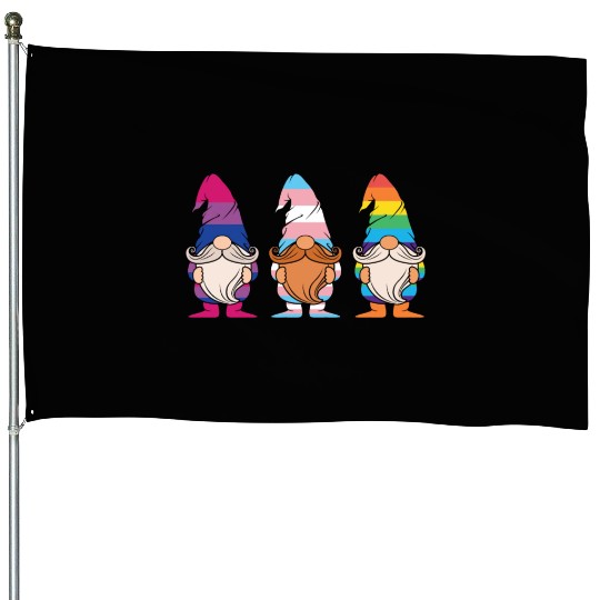 Cute Gnomes Elf LGBTQ Rainbow LGBT Pride Month House Flags