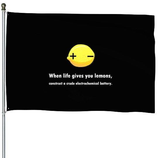 Electrochemical Battery Lemon Chemist Teacher House Flags