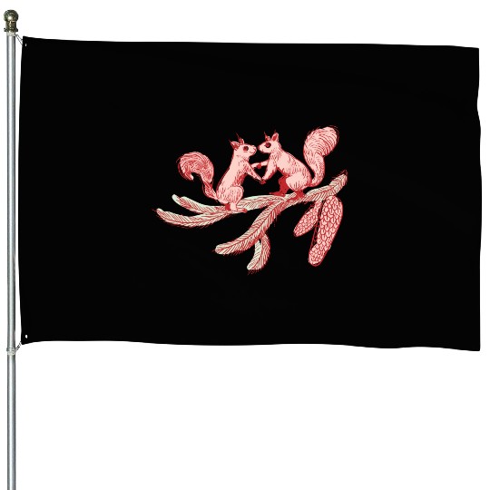 Squirrel Dance House Flags