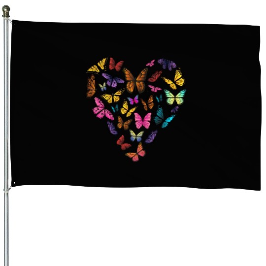 Butterfly Heart Valentine s Day Biology Teacher House Flags