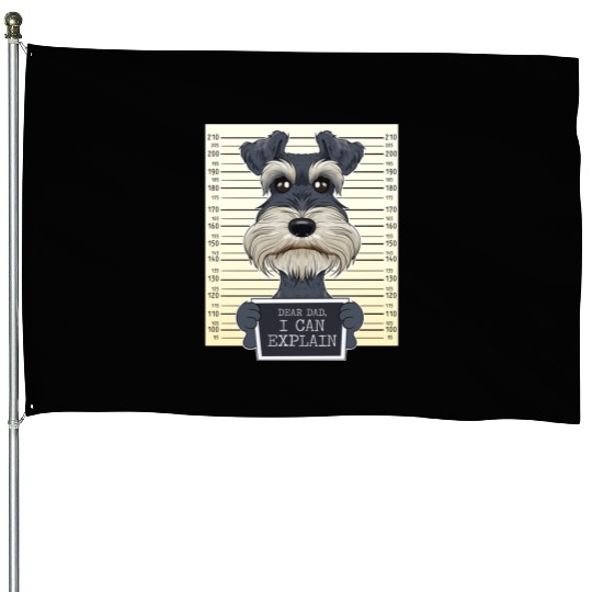 Miniature Schnauzer Dad I Miniature Schnauzer House Flags