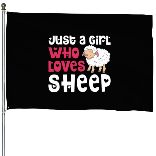 Cool Sheep For Women Girls Lamb Lover Sheep House Flags