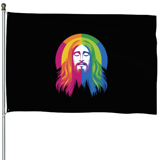 Rainbow Jesus: Embrace Love, Faith, and LGBTQ House Flags