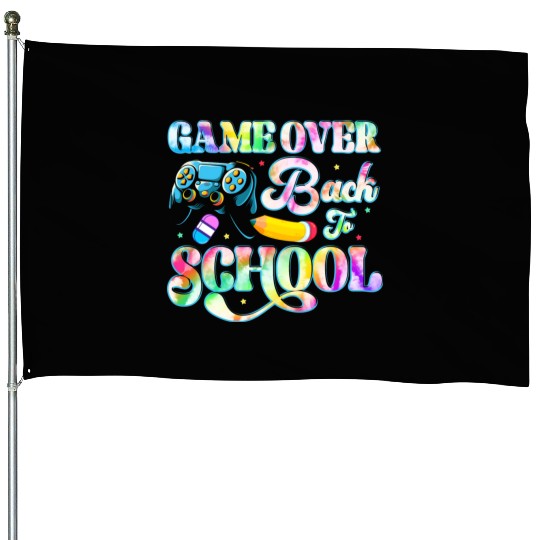 Funny Game Over Teacher Kids Video Game Back To House Flags