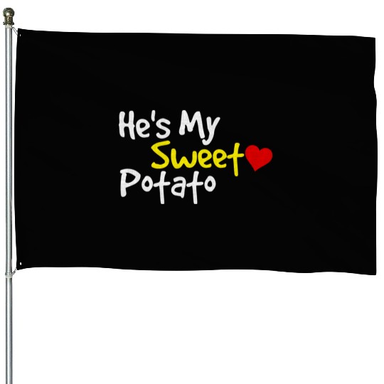 He s My Sweet Potato Funny Thanksgiving Couples House Flags