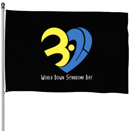 Love World Down Syndrome Awareness Day Love 3 House Flags