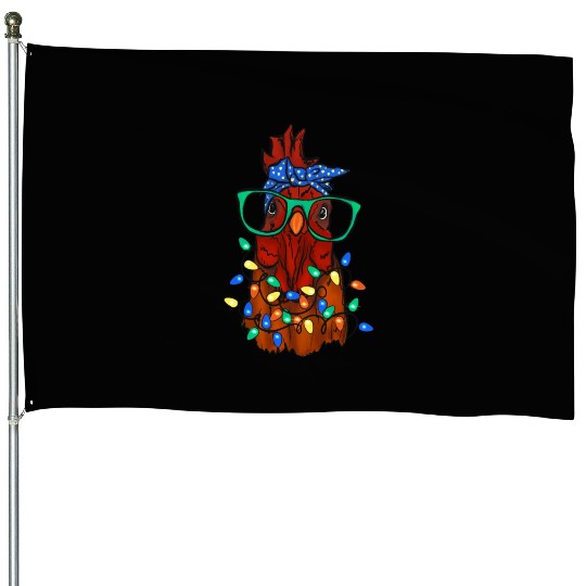 Funny Chicken Farmer Women Christmas House Flags