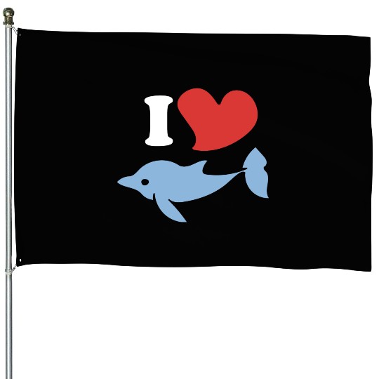 I love dolphins 1 House Flags