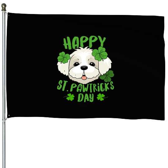 Saint Pawtricks Day Dog Lovers Keepers Pet Owners House Flags