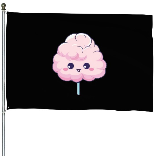 Cute Kawaii Cotton Candy House Flags