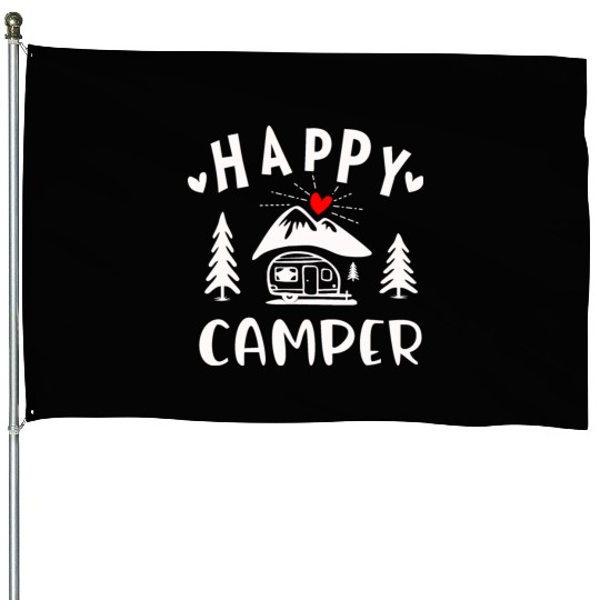 Happy Camper, Camping House Flags For Women Men Kids