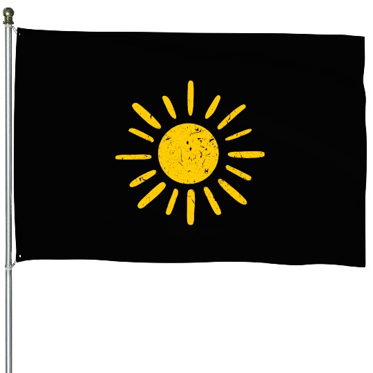 Sun Sunshine Summer Sunny Grunge House Flags