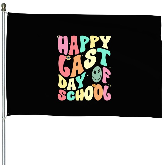 Groovy Happy Last Day of School Teacher Student House Flags