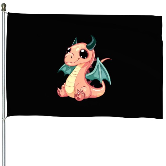 CUTE DRAGON DRAGON FLY House Flags