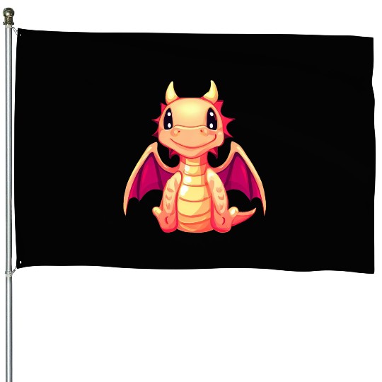 CUTE DRAGON House Flags