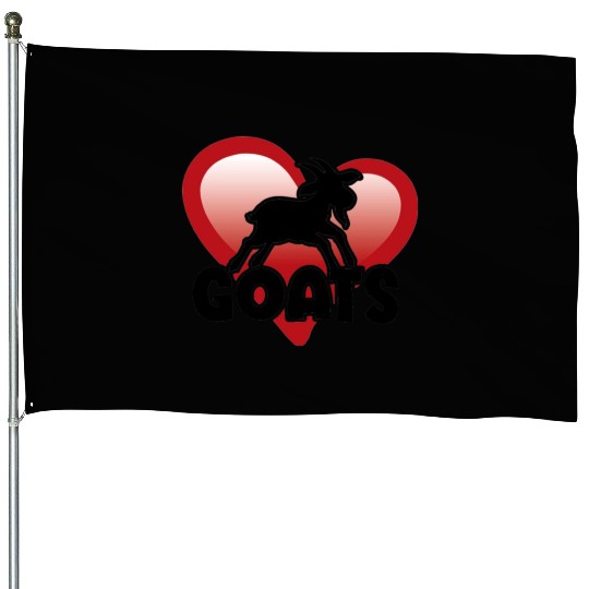 Love Goats Heart Design for goat lovers men women House Flags