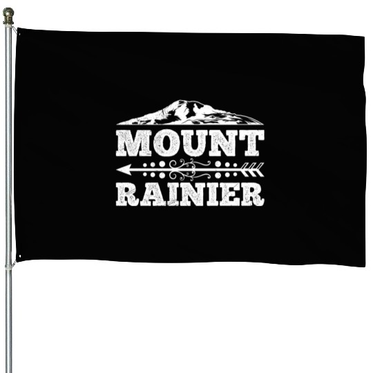 Mount Rainier climber Hiker Mountains House Flags