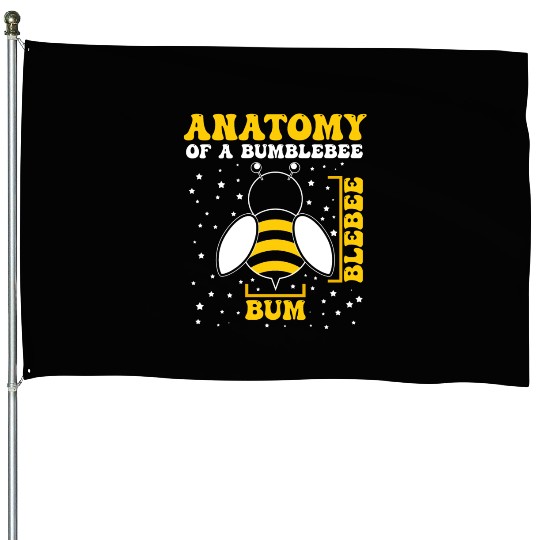 Anatomy of a Bumblebee Bee Lover Gift House Flags