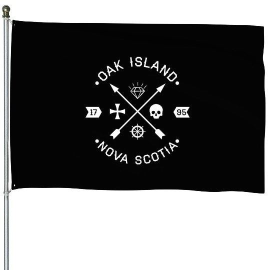Oak Island Knights Templar Skull Arrows House Flags