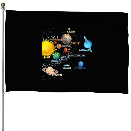 Solar System Planets Astronomy Space Science Girls House Flags