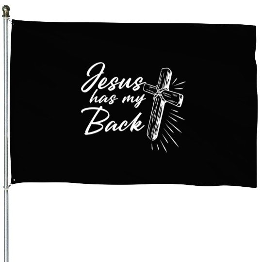 Jesus Has My Back 2 House Flags