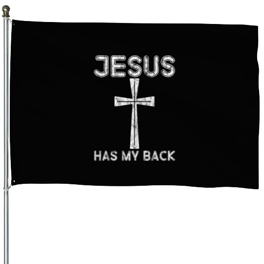 Jesus Has My Back 3 House Flags