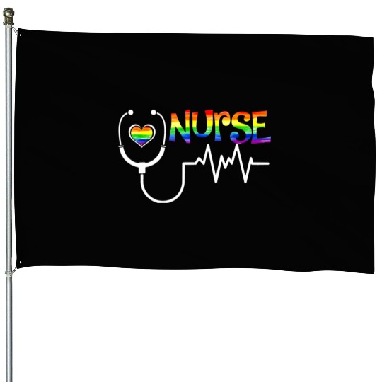 LGBT Nurse Rainbow Flag LGBT Gay Lesbian Bi Pride House Flags