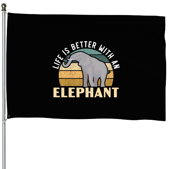 Elephant Lover Wildlife Animal Zoo Zookeeper House Flags