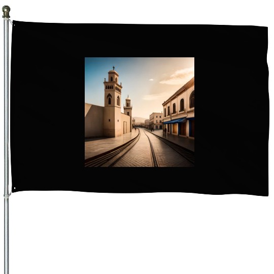 Fantasy pictures ,town Morocco ,city Larache House Flags