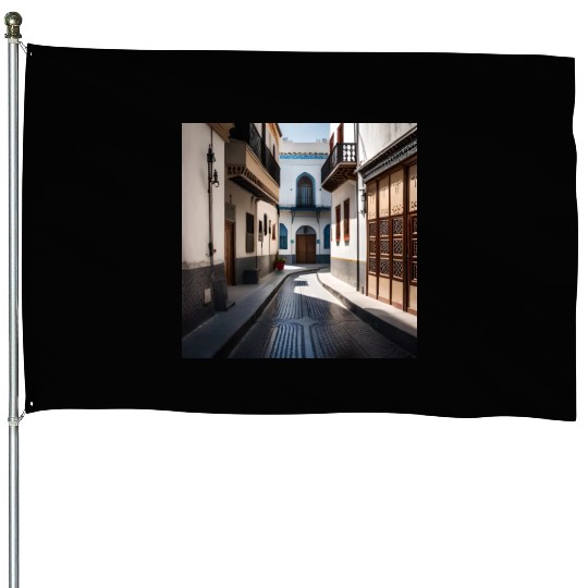 Fantasy pictures ,town Morocco ,city Tetouan House Flags