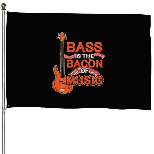 Bass Guitar Bacon Music House Flags