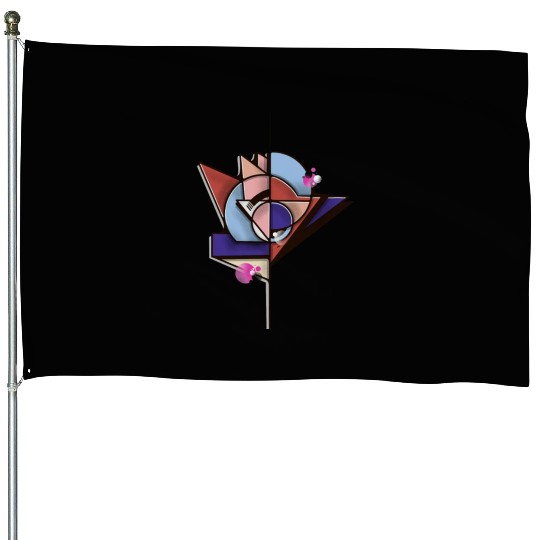 Abstract Bird House Flags