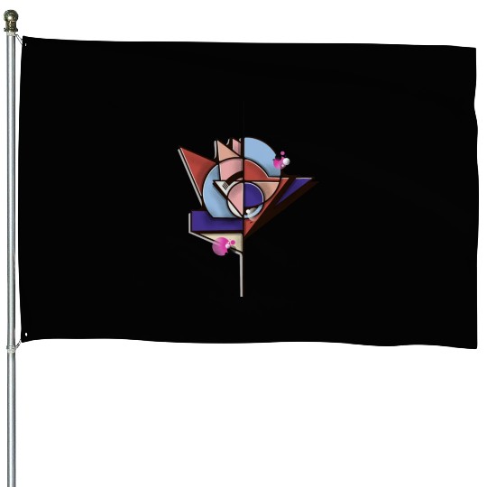 Abstract Bird House Flags