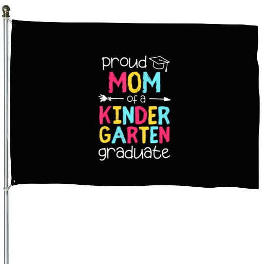 Proud Mom Mother Kindergarten Family Matching Grad House Flags