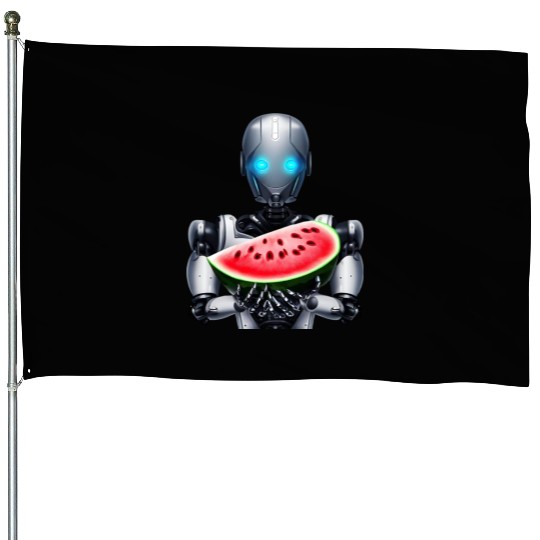 Watermelon for the robot House Flags