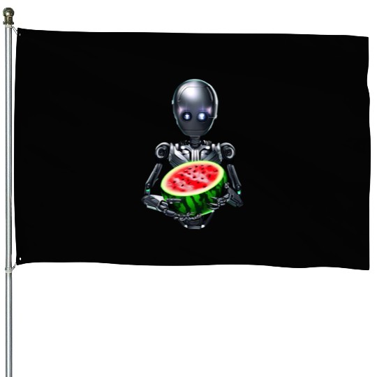 Watermelon for the robot House Flags