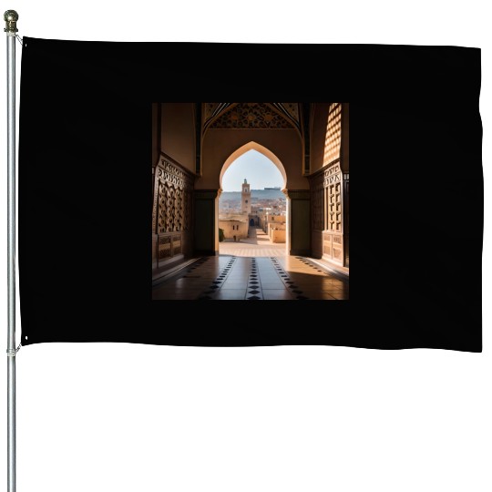 Fantasy pictures ,town Morocco ,city Rabat House Flags
