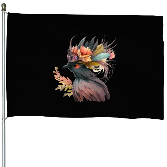 Cute Bird Of Paradise Bird Flower Crown Pet Birds House Flags