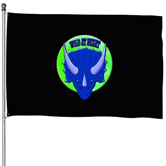 Wild At Heart- Triceratops House Flags