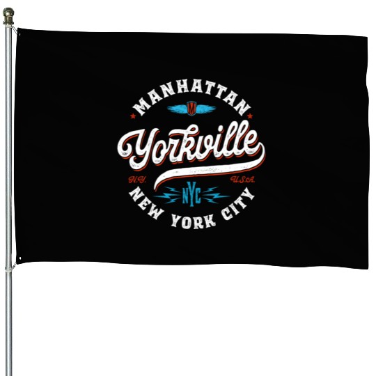 New York Manhattan Yorkville House Flags