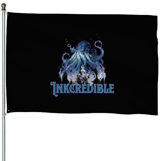 inkcredible - kraken octopus pun ink House Flags