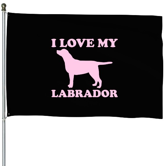 I Love My Labrador 1 House Flags